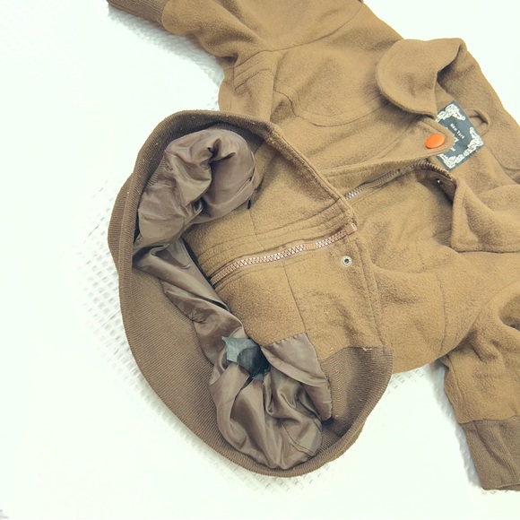 Yoki Brown Puffer Jacket with Orange Accents - Picture 4 of 7